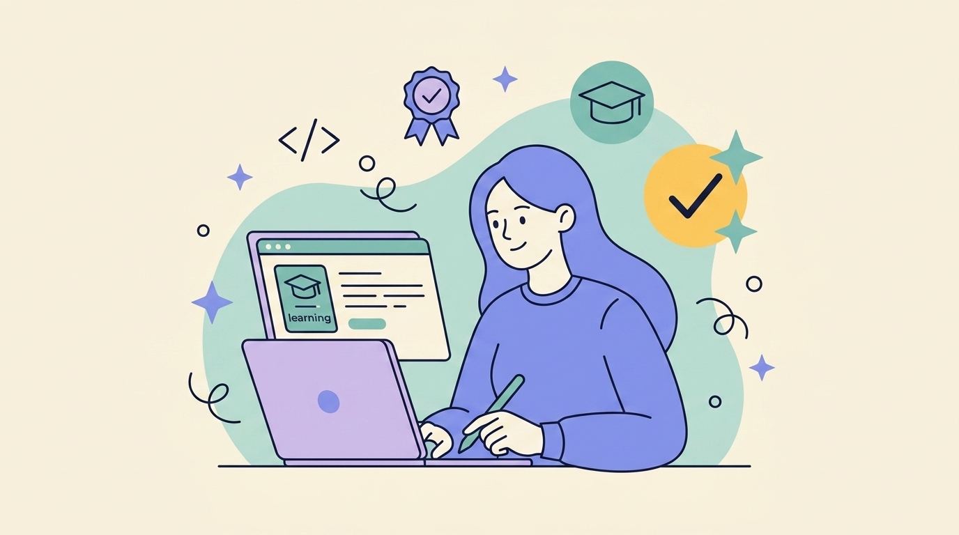 Tech skilling training and curriculum development illustration
